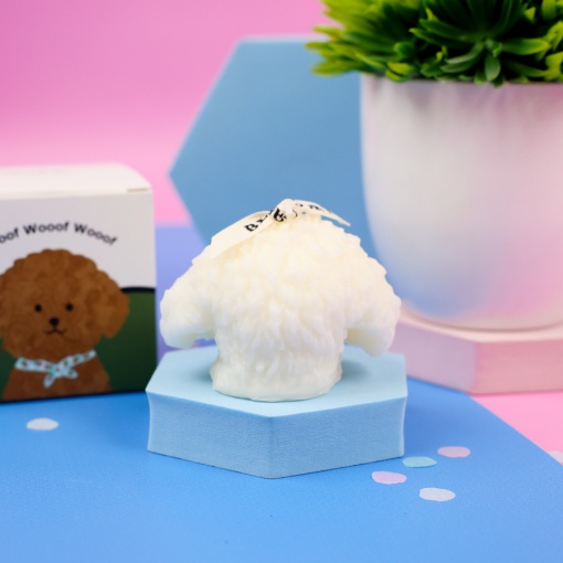 Свеча-арома "Teddy Dog" белый  оптом