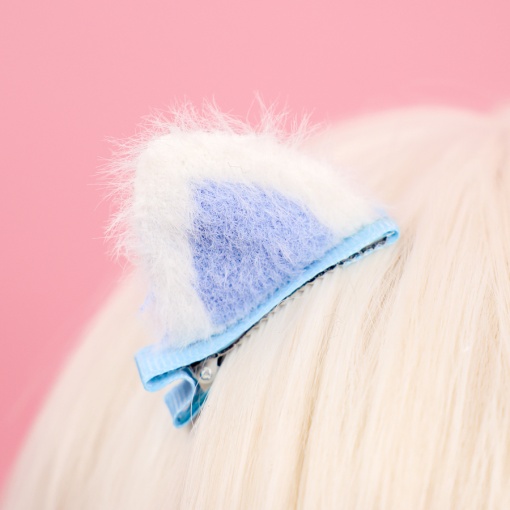 Заколка для волос "Ушки" 2шт, голубой