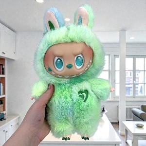 Мягкая игрушка "Labubu Zimomo" сердечко, taidai, зеленый, 30см