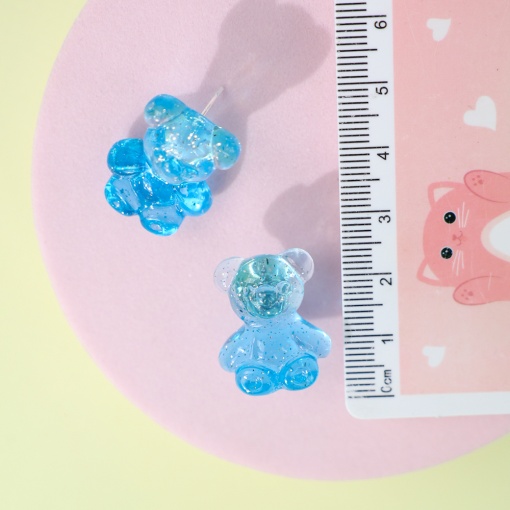 Серьги "Marmalade Bears", прозрачно-синий
