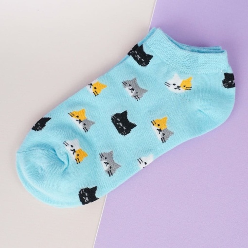 Мини-носочки "Котейка" голубой, р.34-38