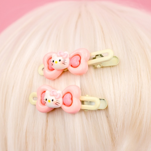 Набор заколок для волос "Love Kt" №1, розовый  2 шт.