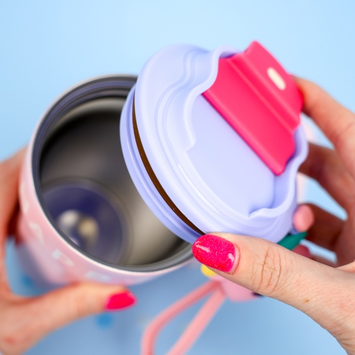 Термос "Happy" Funny party с сердечком, розовый, 450мл оптом