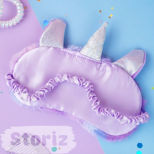 Маска для сна "Rainbow unicorn" фиолетовый
