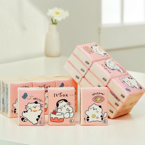 Салфетки бумажные "Черно-белый котик" в ассортименте, 1уп