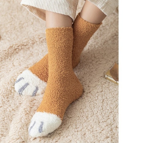 Носки "Лапка" коричневый,  23-25см
