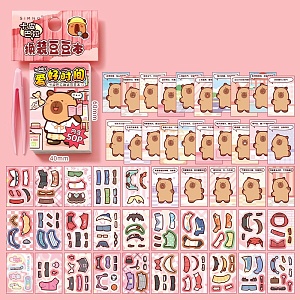 Книжка с наклейками "Capybara style" розовый