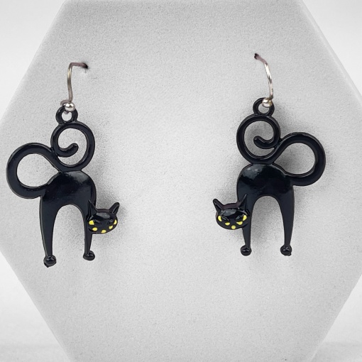 Серьги "Черный котик"