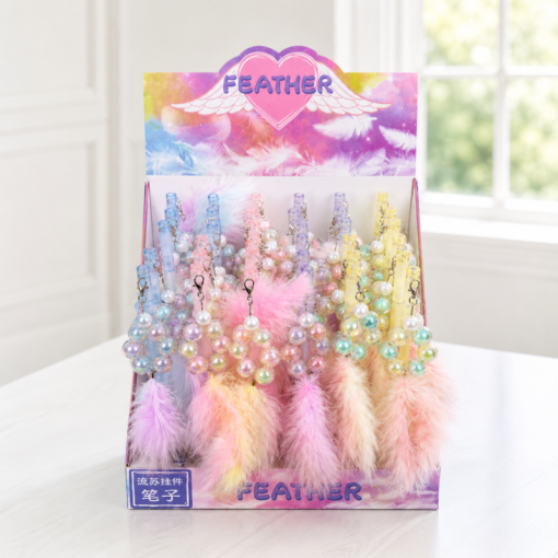 Набор ручек "Feather" balloons (синий), в шоу-боксе, 36шт