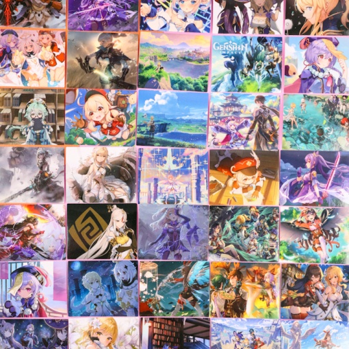 Наклейки для стикер бомбинга "Genshin Impact" B, 60 шт.