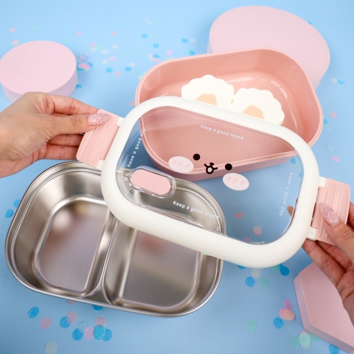 Ланчбокс "Зайчик" №6285, розовый  оптом