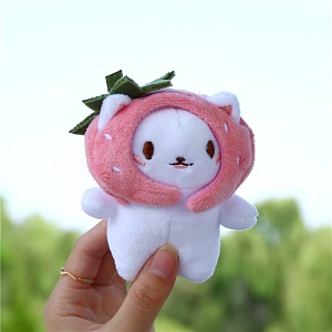 Мягкий брелок "Клубничка-кот" 12см