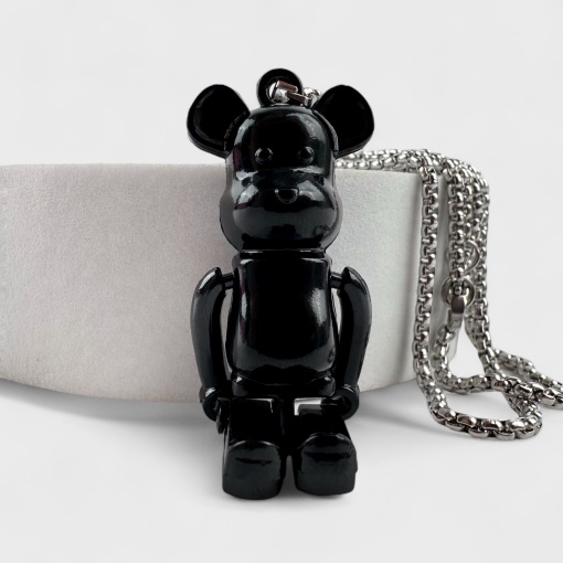 Кулон на цепочке "Bearbrick" черный
