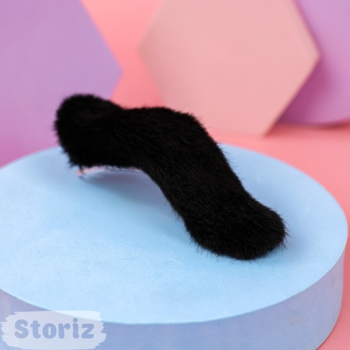 Заколка для волос плюшевая "Fluffy fur", черный