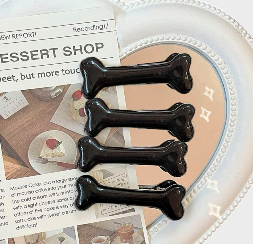 Заколка для волос "Косточка" черный