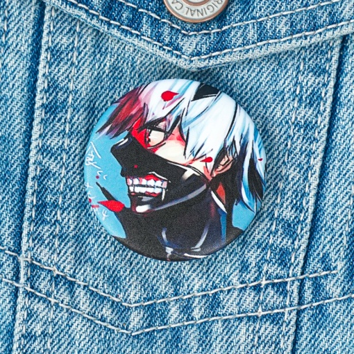 Значок круглый "Токийский гуль" № 18, 44 мм