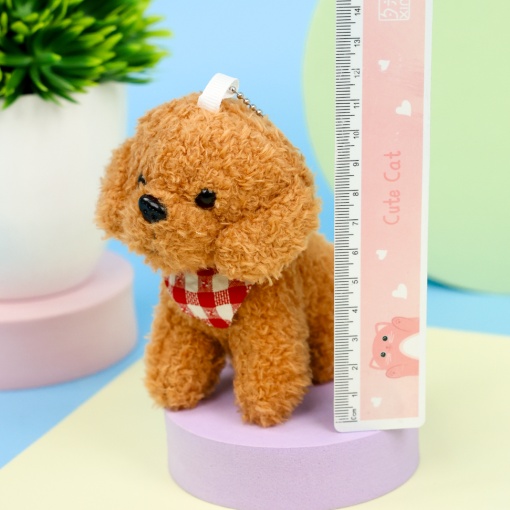 Мягкий брелок "Пудель" коричневый, 12см