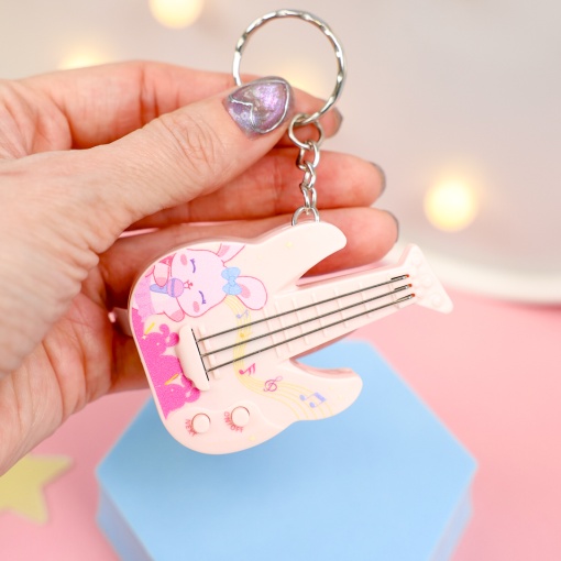 Брелок-антистресс "Гитара", розовый