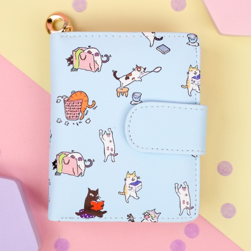 Мини-кошелек "Котейкины будни" голубой