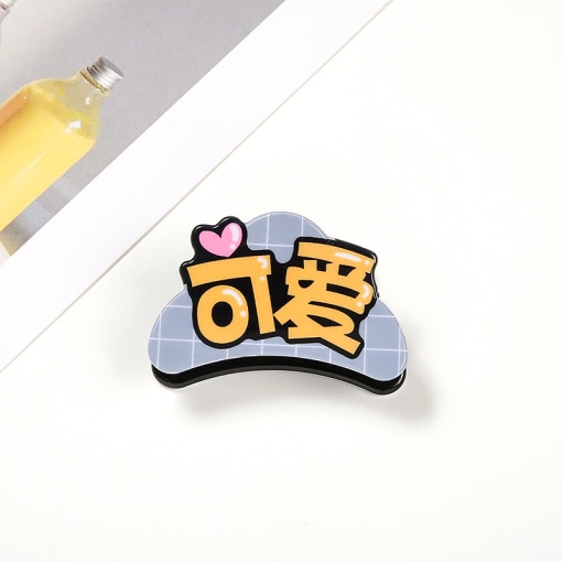 Заколка-крабик "Комикс" серый