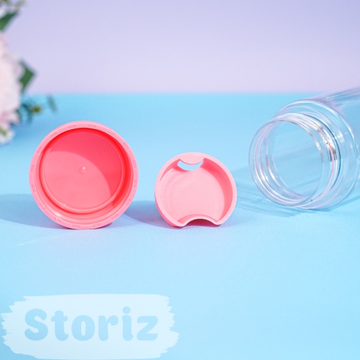 Бутылочка прозрачная "My bottle" розовая с чехлом оптом