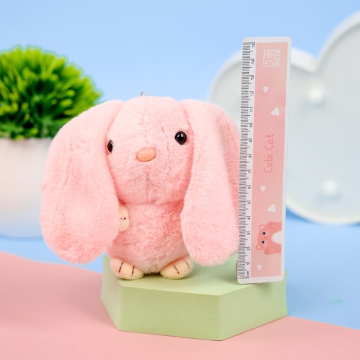 Мягкий брелок "Кролик" розовый, 12 см