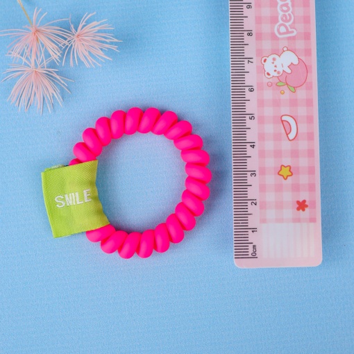 Резинка для волос "Пружинка Смайлик" розовый