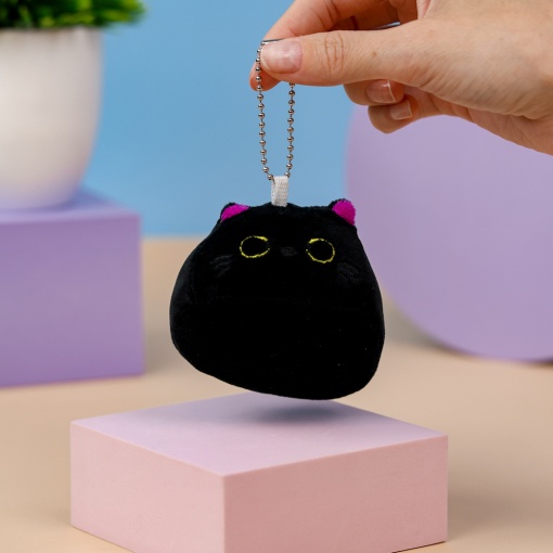 Мягкий брелок "Котенок" фиолетовый, 10см