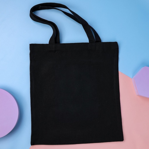 Сумка тканевая "Большая волна в Канагаве", черный, 555-C