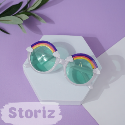 Солнцезащитные очки с чехлом "Rainbow" green-white