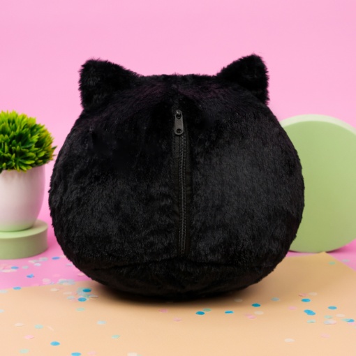 Мягкая игрушка-подушка "Кот" черный, 30 см