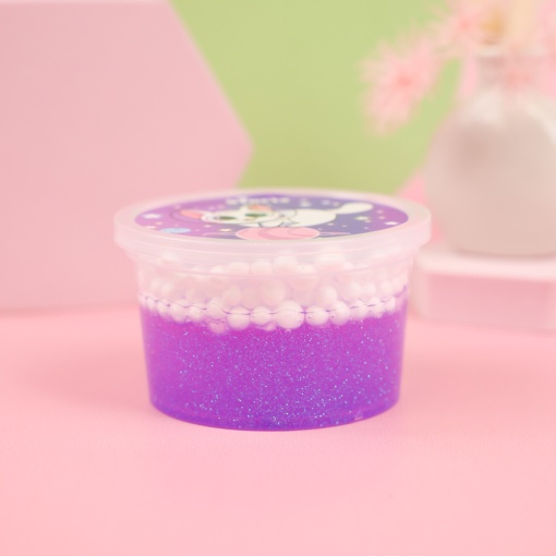 Слайм "Magic" фиолетовые блёстки + шарики, 150 гр. STORIZ