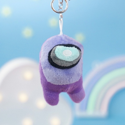 Мягкий брелок "Among Us" фиолетовый, 10 см