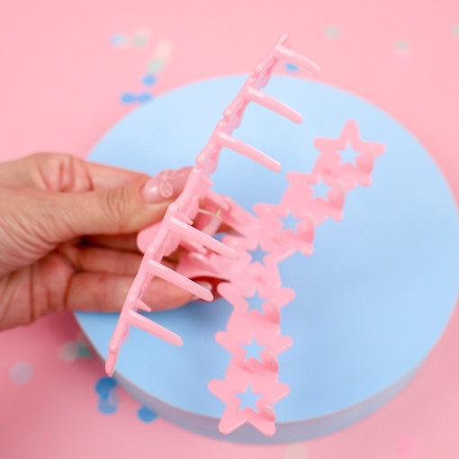 Заколка-крабик для волос "Звезда", розовый