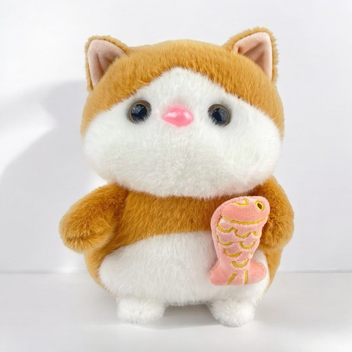 Мягкая игрушка "Рыжий Кот" с рыбкой, 25см