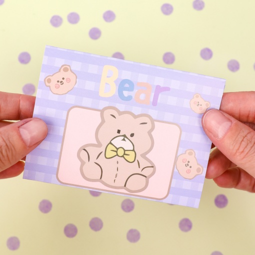 Конверт-открытка "Bear" №01, синий