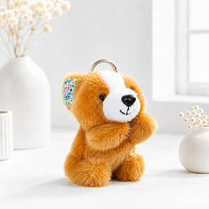 Мягкий брелок "Flower animals" с ароматом, мишка, рыжий
