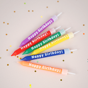 Свечи для торта "Happy Birthday" color, 6 шт оптом