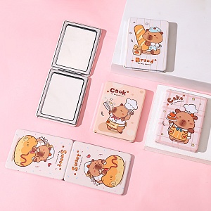 Зеркальце карманное "Капибара-повар" 8х6см, в ассортименте 1 шт. 