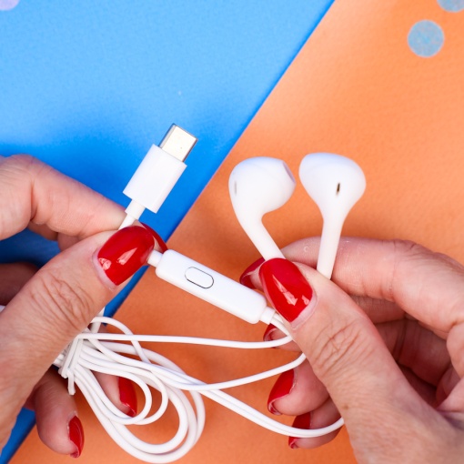 Наушники с чехлом "Панда" №406, зеленый (Type-C)