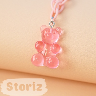 Ожерелье "Bear" розово-фиолетовая 