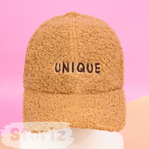 Бейсболка плюшевая "Unique" коричневый (54-60см)