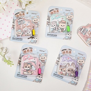 Набор мини-блокнотов с замком "Cat & Sonata", в ассортименте 16шт