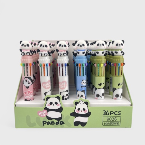 Набор ручек 10в1 "Панда" №9026, в шоу-боксе 36шт
