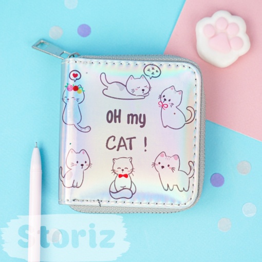 Мини-кошелек "Oh my cat!" голографический