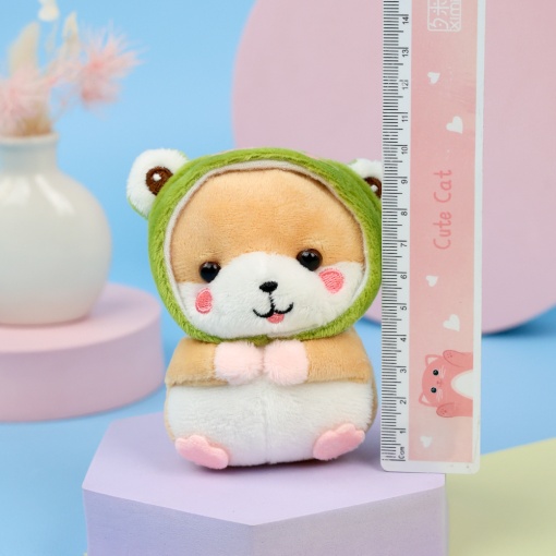 Мягкий брелок "Хомяк в костюме лягушки" 11 см