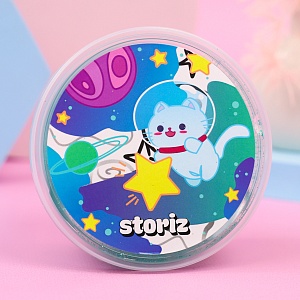 Слайм "Стекло" Party Slime с бирюзовыми блестками, 180 гр. STORIZ