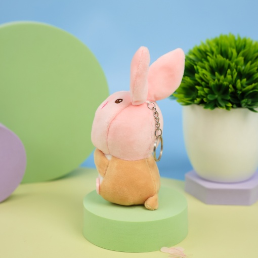 Мягкий брелок "Хомяк в костюме кролика" 11 см