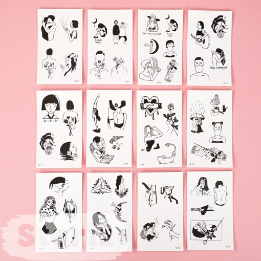 Временная татуировка "Characters" Q-30, 5.7x9.7 см
