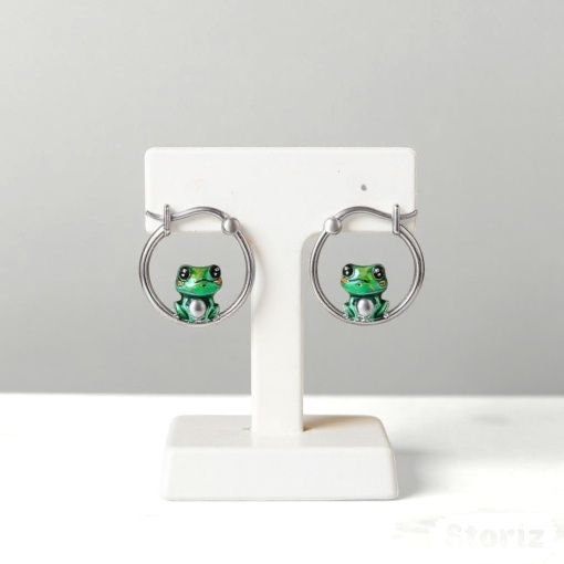 Серьги "Emerald Frog" зеленый